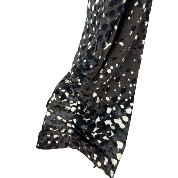 Cabi Multicolor Dappled Dot Deep V Neck Long Sleeve Jersey Wrap Dress Medium - Picture 3 of 6